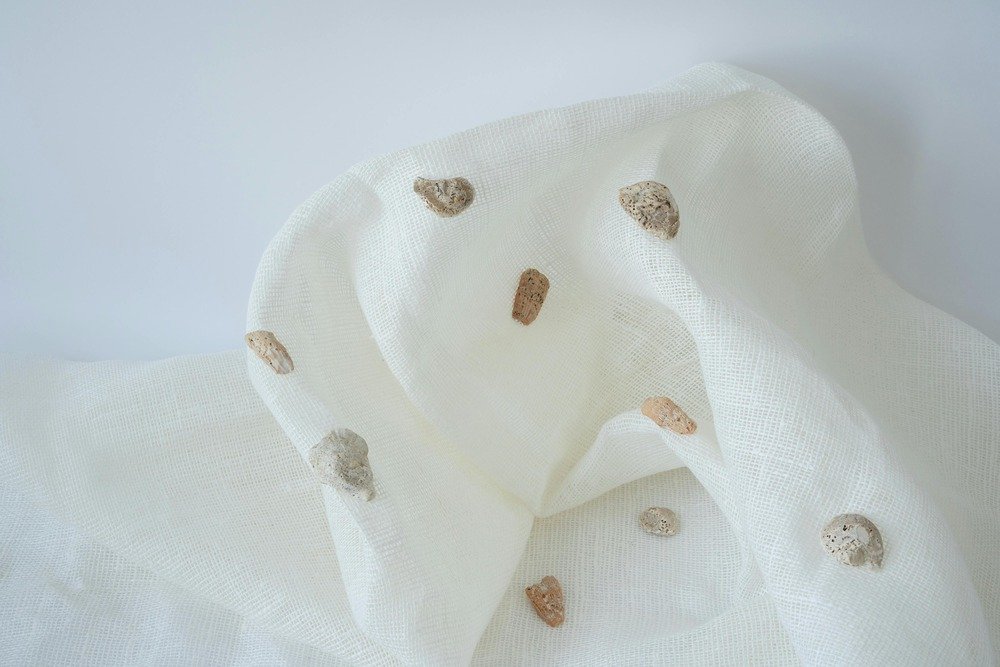 muslin cloth with dots on it